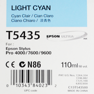 Encre Epson C13T543500 T543500 Cyan Clair 110ml