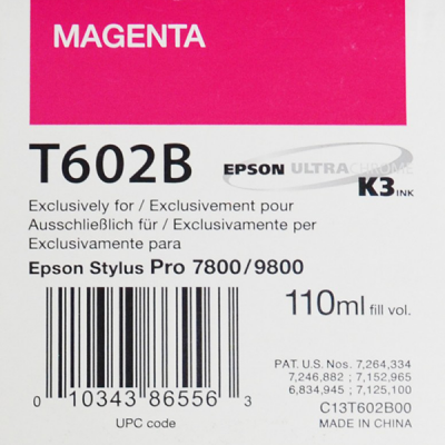 Encre Epson C13T602B00 T602B00 Magenta 110ml