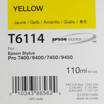Encre Epson C13T611400 T611400 Jaune 110ml